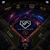 A top-down stadium-style field graphic with a baseball field design overlaid on a galaxy/nebula background. The field includes the Vaulted Athlete logo and motivational text around the bases and outfield.