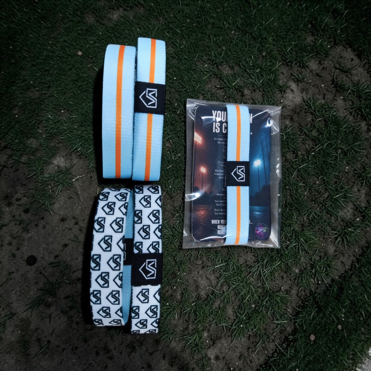 VAULTED Athlete™ TAP Message Band — Carolina Blue + Orange