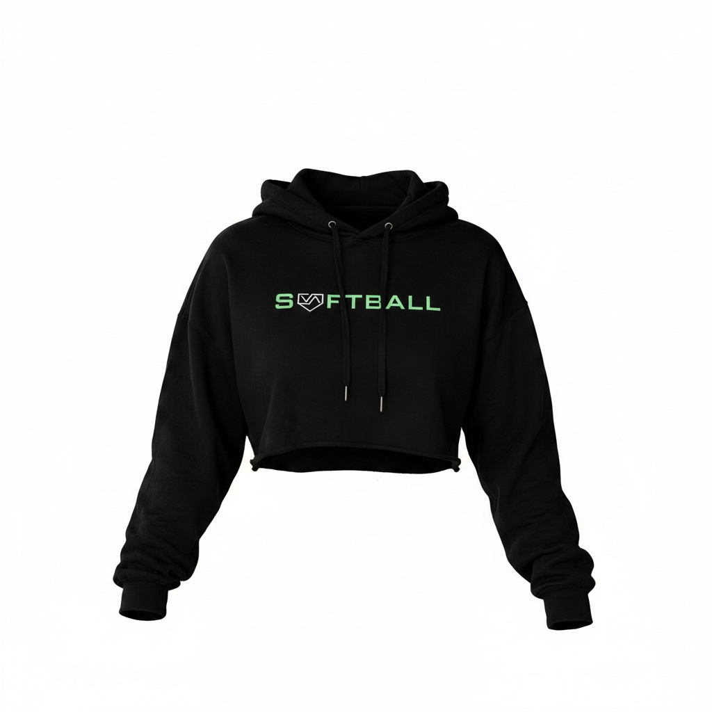 VAULTED Softball Cropped Fleece Hoodie