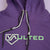 VAULTED Softball Cropped Fleece Hoodie Vibrant Purple and Lime Green/Grey VAULTED logo.